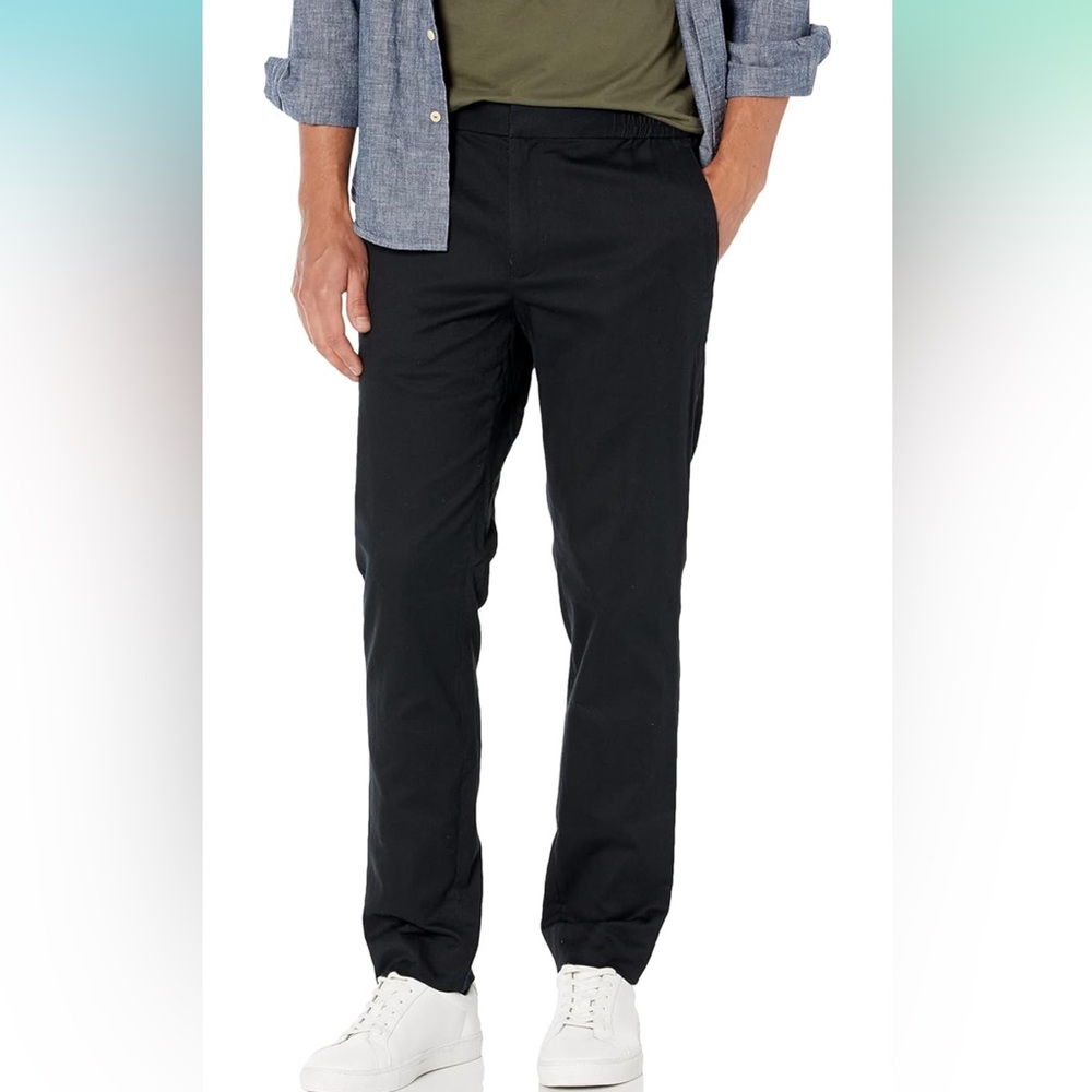 Vince cotton pull on pants. Navy blue